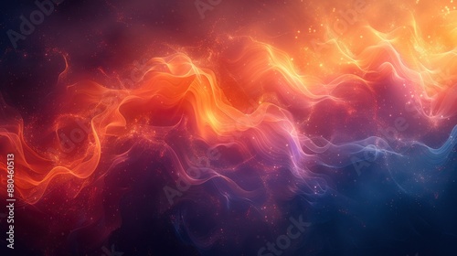 Abstract Cosmic Nebula with Wavy Lines