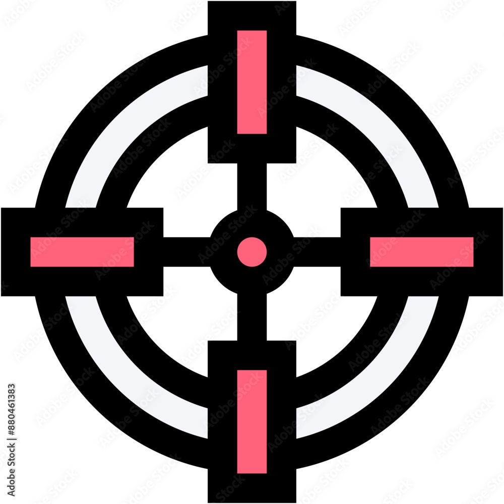 Vector Icon target, sniper, circular target, maps and location, looking Vector Icon target, sniper, circular target, maps and location, looking