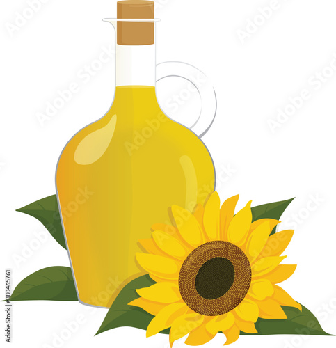Flat vector Sunflower oil EPS