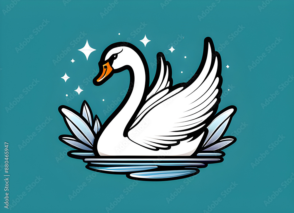 Obraz premium Swan generative ai