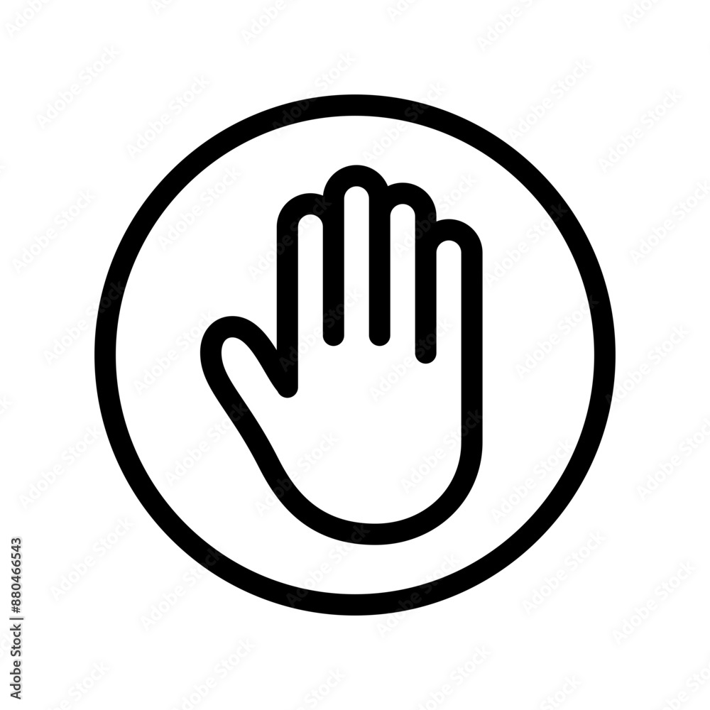 Fototapeta premium stop hand icon line vector design