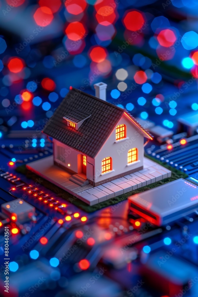 smart home on a circuit board - future of technology and automation. smart home on a circuit board - future of technology and automation.