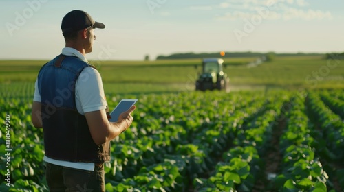 Farmer with digital tablet photo