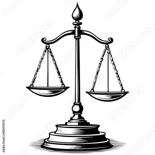 equilibrium vector hand drawn line illustration, transparent background