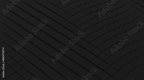 Black box cubes, wave motion, corporate abstract background, mosaic pattern, seamless looped animation. Concept tech, business, big data. 3D render