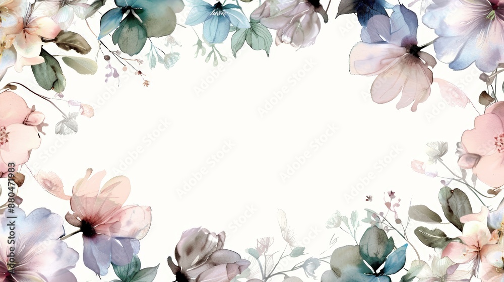 A watercolor painting of a flowery background with a white background A watercolor painting of a flowery background with a white background