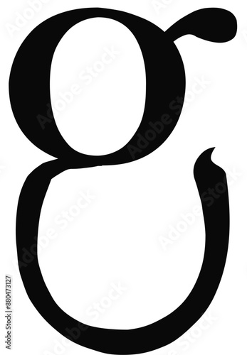 Black lowercase letter g