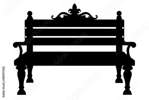 

Park Bench Icon Silhouette Illustration, Garden Bench Silhouette Vector, Bench park icon
