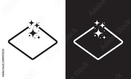 clean surface icon, easy cleaning, thin line symbol isolated on black and white background. editable stroke vector illustration