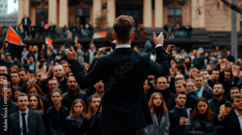 Male politician giving speech 