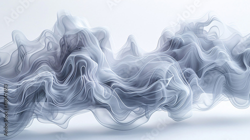 Transparent smoke billows gracefully against a prist  photo