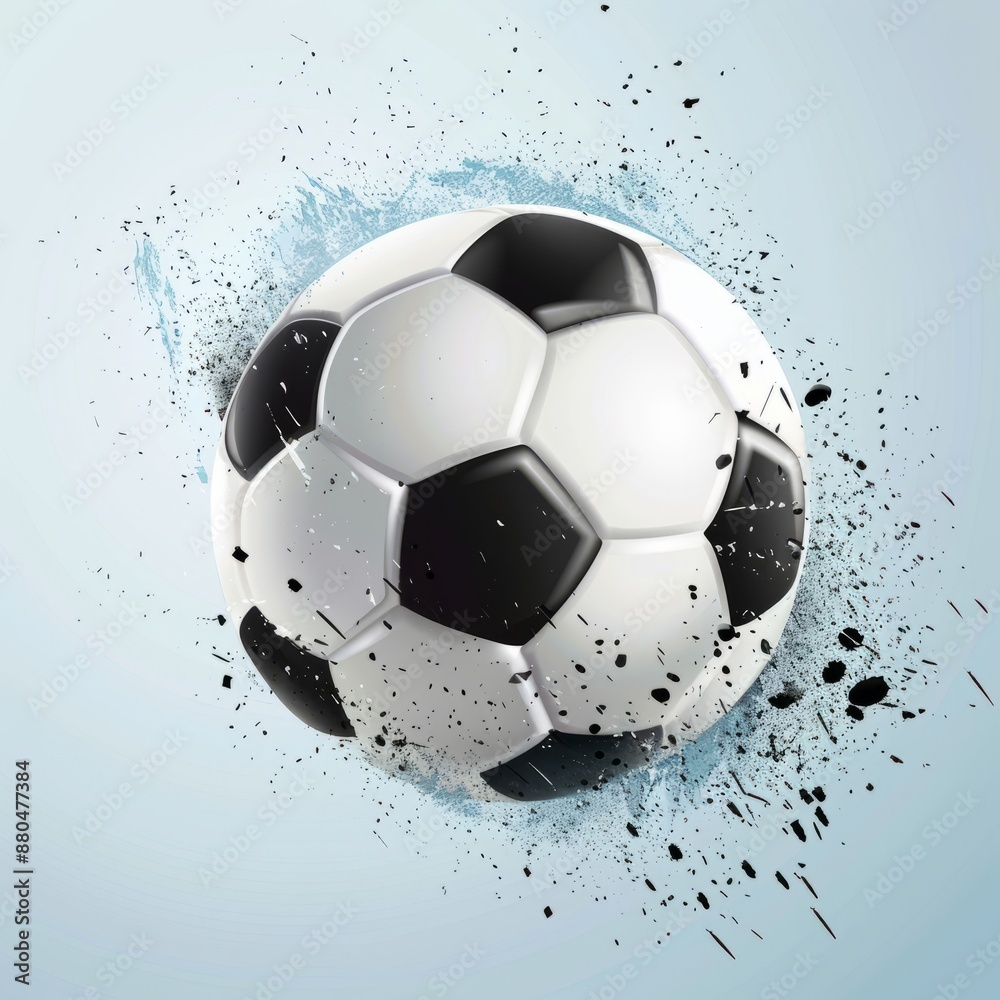 Naklejka premium Soccer Ball in Mid-Air During Game