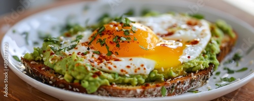 Runny Egg Yolk Flowing Over...
