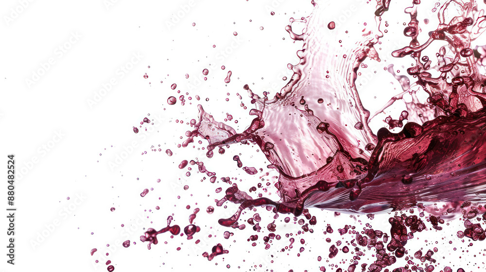 Fototapeta premium Dynamic Wine Splash in Motion on White Background