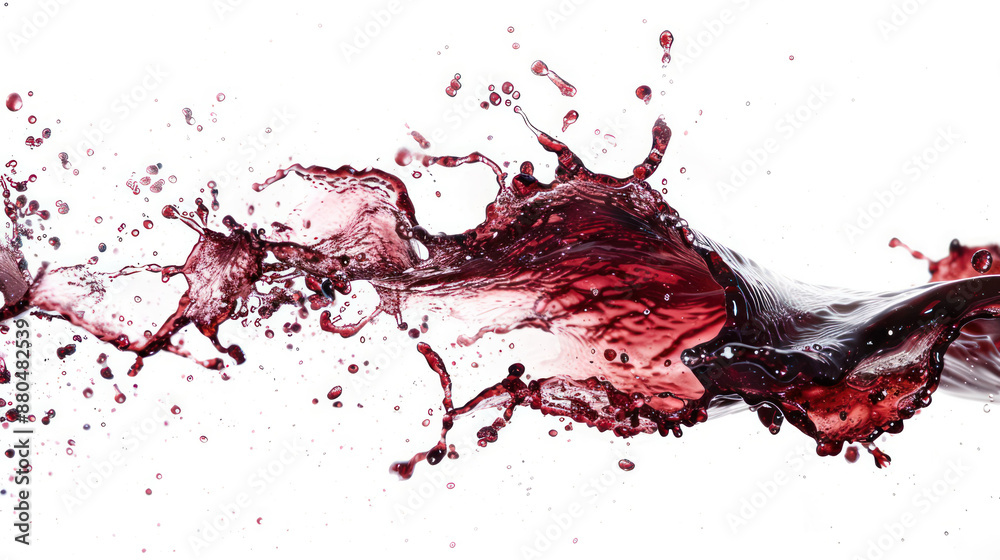 Dynamic Wine Splash Motion on White Studio Background