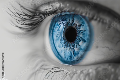 Photograph of an eye and vision test by an ophthalmologist