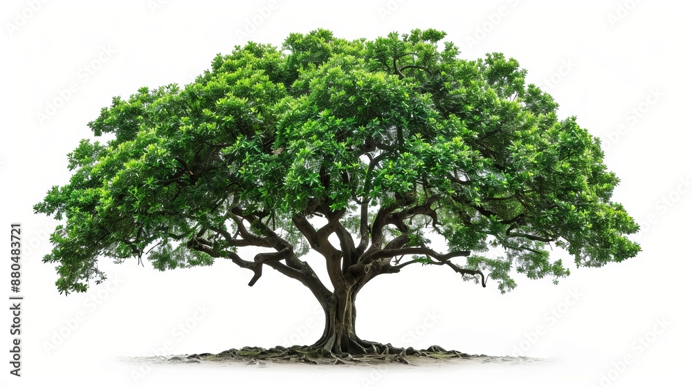 Tree With Green Leaves on White Background Tree With Green Leaves on White Background