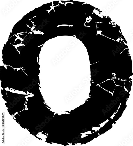 A weathered letter O