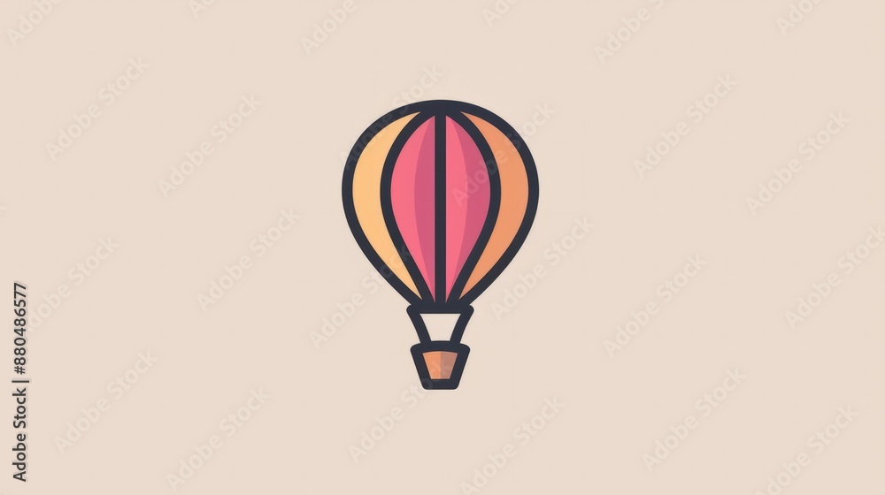 Fototapeta premium Minimalist hot air balloon logo