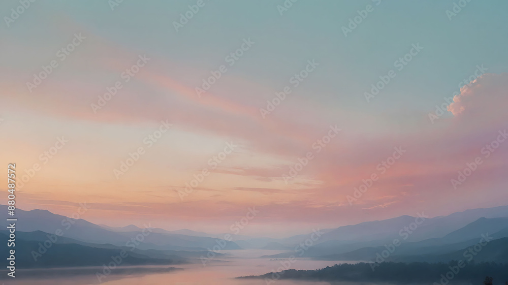 Fototapeta premium Background or wallpaper - dreamy pastel watercolor landscape
