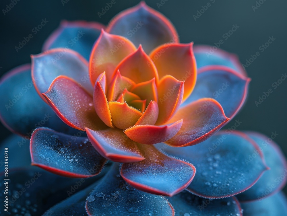 Close-up of a vibrant succulent plant with colorful, water-dropped leaves against a dark background, highlighting natural beauty. Close-up of a vibrant succulent plant with colorful, water-dropped leaves against a dark background, highlighting natural beauty.