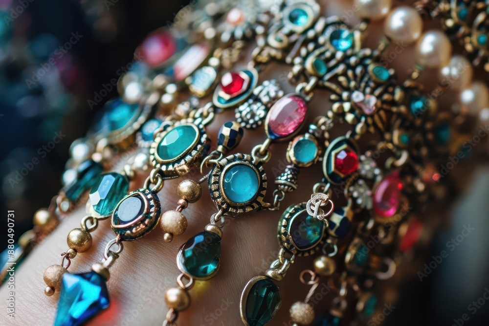 closeup of an intricately designed charm bracelet adorning a womans wrist soft focus highlights the delicate craftsmanship and personal significance of each unique charm closeup of an intricately designed charm bracelet adorning a womans wrist soft focus highlights the delicate craftsmanship and personal significance of each unique charm