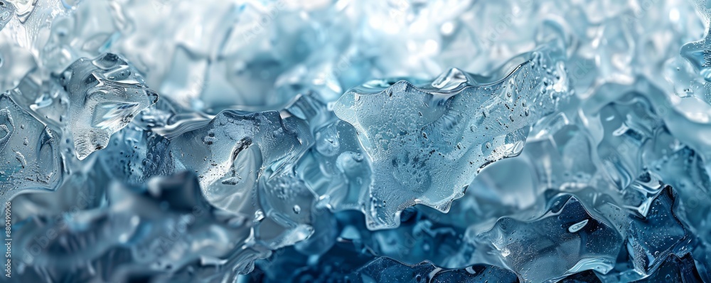 Obraz premium Transparent Ice Texture Background, 4K hyperrealistic photo