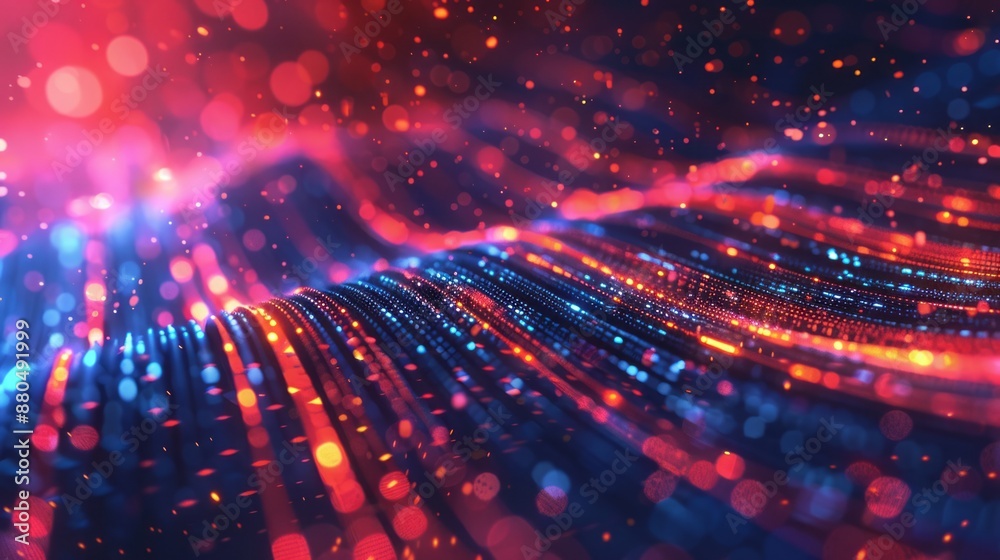 High-speed data connection technology abstract background with dynamic blue lines and digital flow patterns representing fast internet, data transfer, and network connectivity in a modern technologica
