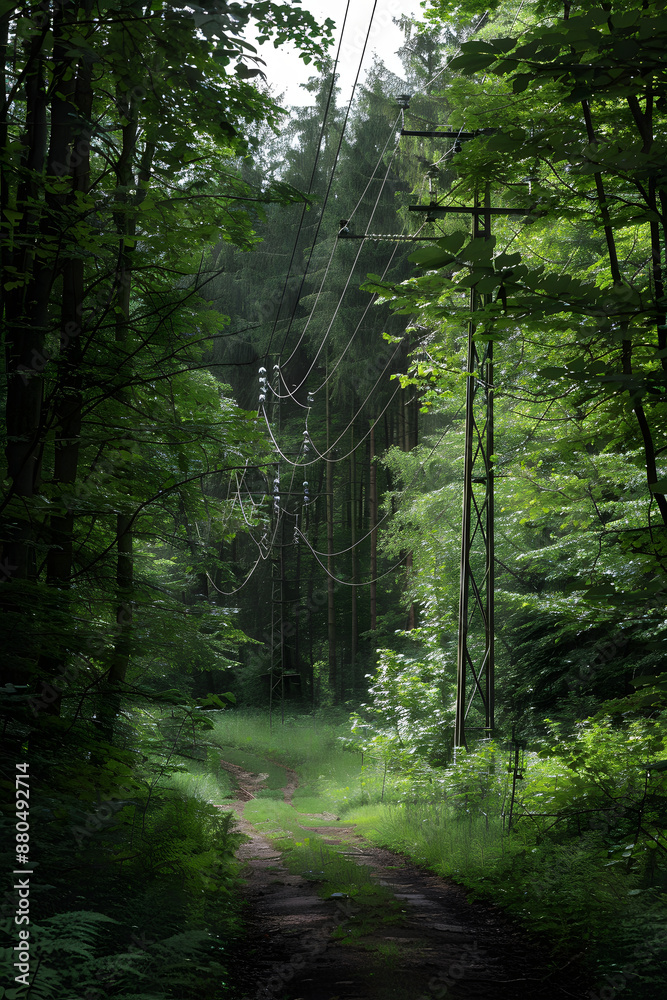Fototapeta premium an german electricity mast in nature