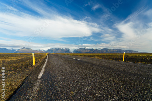 Road with clouds in the sky in Iceland