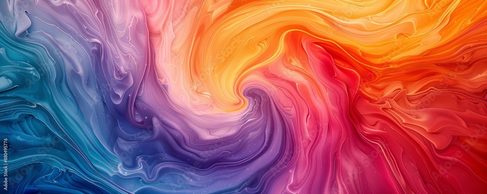Obraz premium A swirl of vibrant colors blending together, creating a mesmerizing pattern.