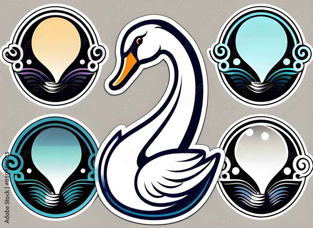 Naklejka premium Swan generative ai