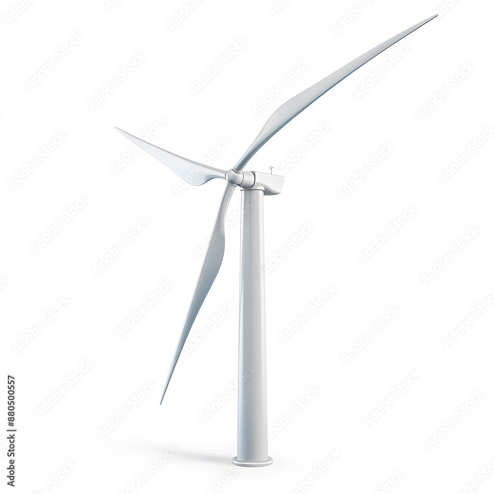 3D illustration of wind turbine isolated on white background 3D illustration of wind turbine isolated on white background