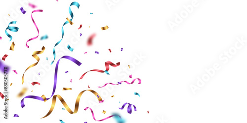 Colorful confetti background that zig-zags falling for the celebration. festival decoration vector illustration