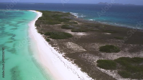 Wallpaper Mural Crasky beach with turquoise waters and white sand in los roques, aerial view Torontodigital.ca