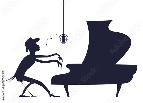 Photography Man plays piano and singing