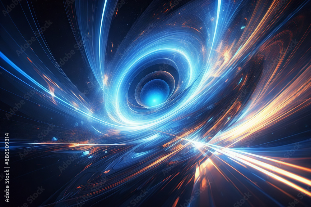 Blue technology swirl space sense background Blue technology swirl space sense background