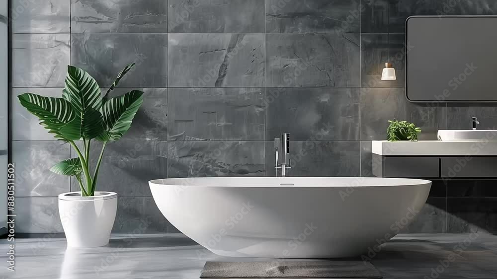 Freestanding bath in modern bathroom Freestanding bath in modern bathroom