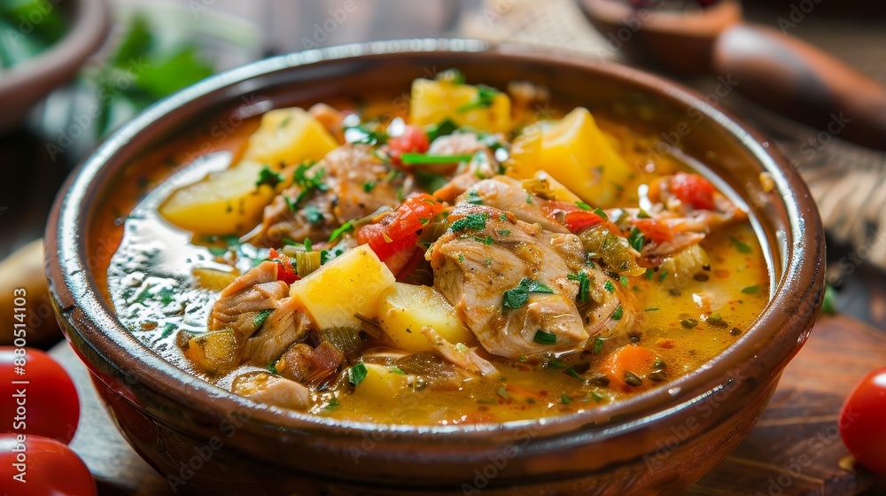 The Basque traditional cuisine uses tuna and potatoes in a stew called Marmitako The Basque traditional cuisine uses tuna and potatoes in a stew called Marmitako