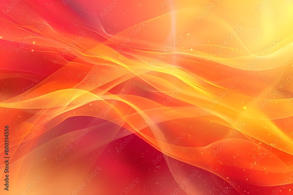 Vibrant Abstract Waves of Red and Yellow Light Vibrant Abstract Waves of Red and Yellow Light