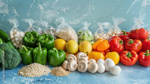 The assortment of fresh produce photo