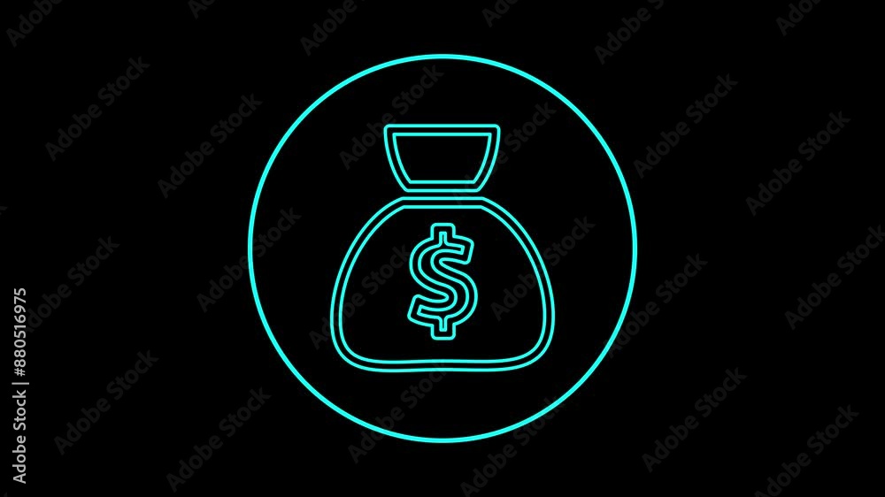 Animated of dollar bag icon. line dollar sign and bag animation
Animated of dollar bag icon. line dollar sign and bag animation