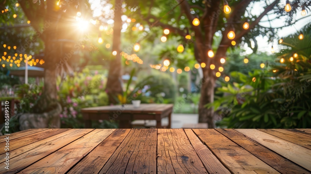 © Антон Сальников - Blurred background of a wooden table with a party in a garden. Nice views of the natural landscape. © Антон Сальников - Blurred background of a wooden table with a party in a garden. Nice views of the natural landscape.