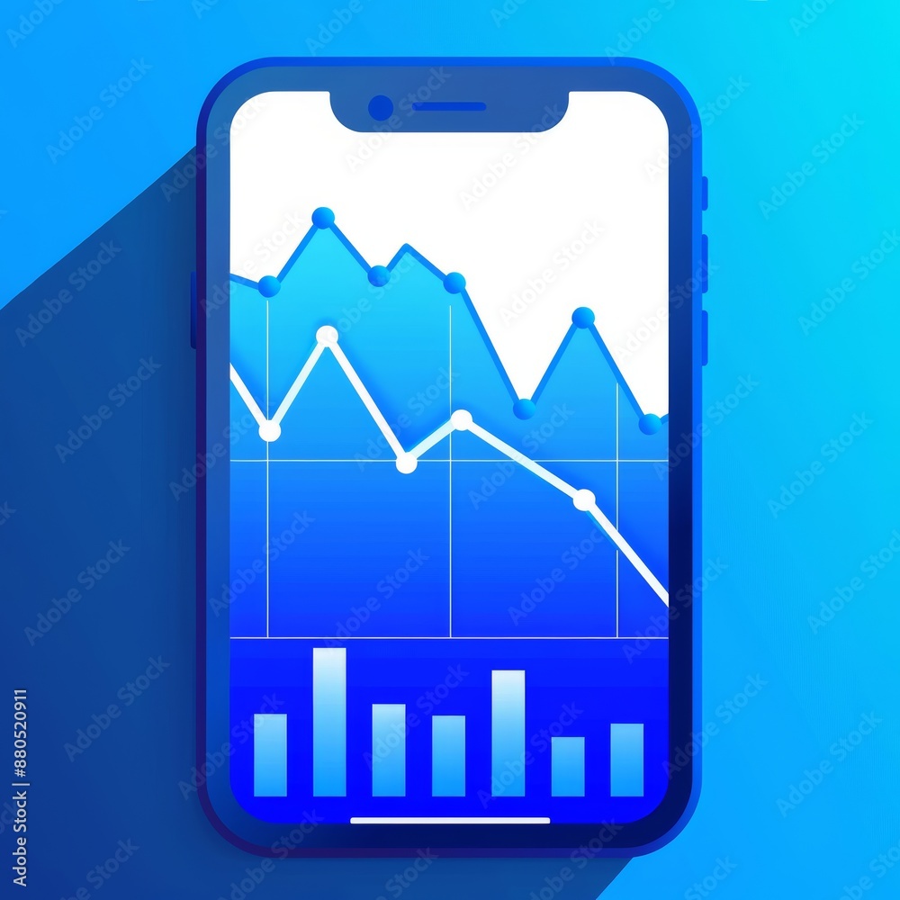 icon for app investment trading in applications in blue income icon for app investment trading in applications in blue income