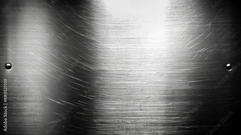 Obraz premium Background texture of brushed steel plate; image vignetted