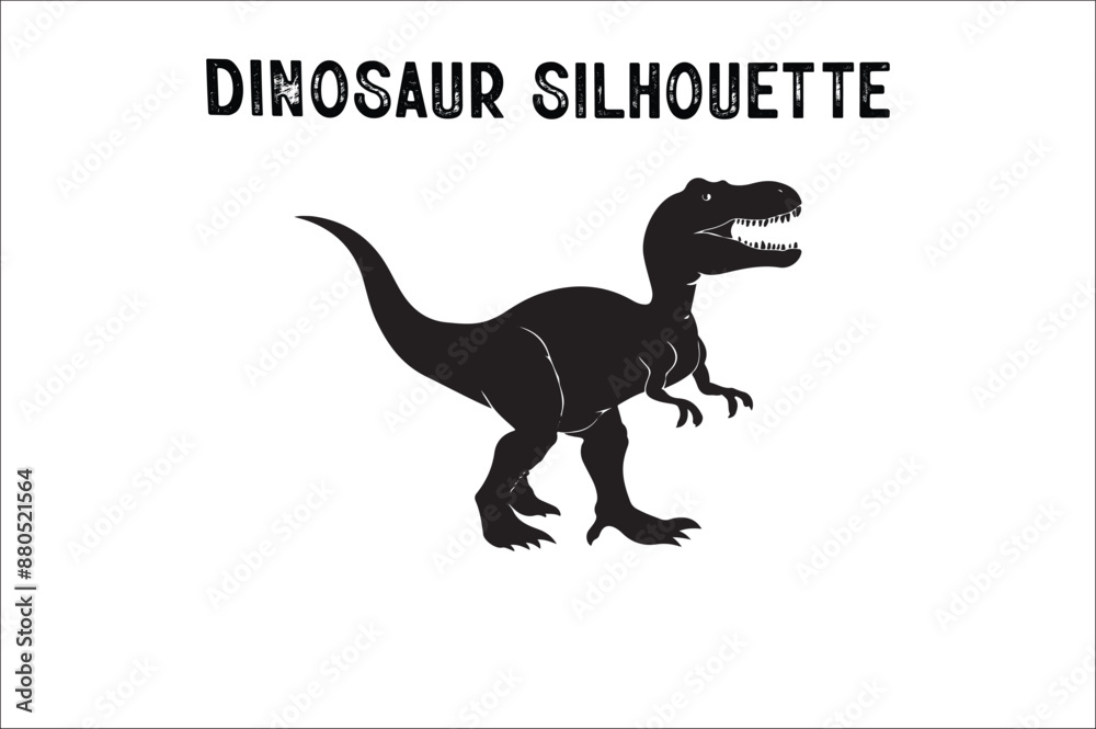 Obraz premium Dinosaur Vector Silhouette Design on White background.Dinosaur silhouettes vector illustration..