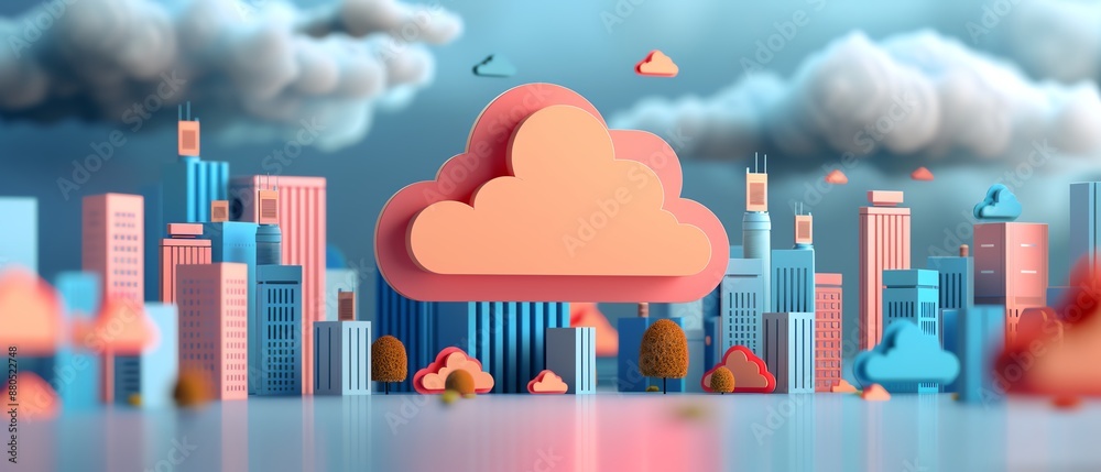 Abstract cloud computing services infographic, Cloud computing services infographic, Illustrating digital offerings Abstract cloud computing services infographic, Cloud computing services infographic, Illustrating digital offerings