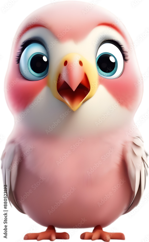 Obraz premium Adorable Cartoon Love Bird Clipart Illustration.