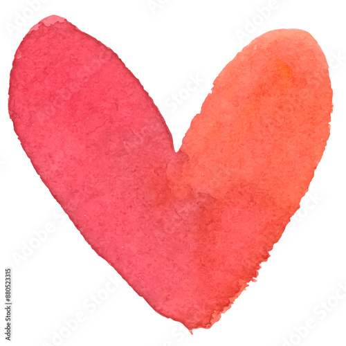 Watercolor pink heart sticker png Valentines day