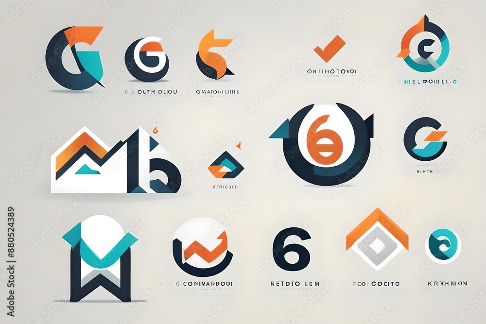 Letter 6 Logo Design, Six Statistic Arrow Logo Design Letter 6 Logo Design, Six Statistic Arrow Logo Design